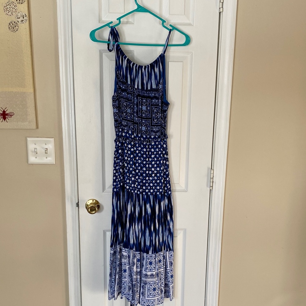 Lane Bryant Navy and White Maxi Dress